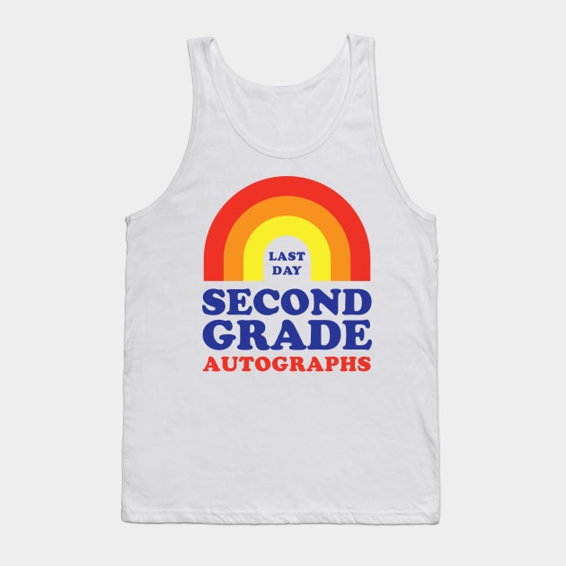 Last Day of School Autograph Second Grade Signing Rainbow Tank Top by PodDesignShop